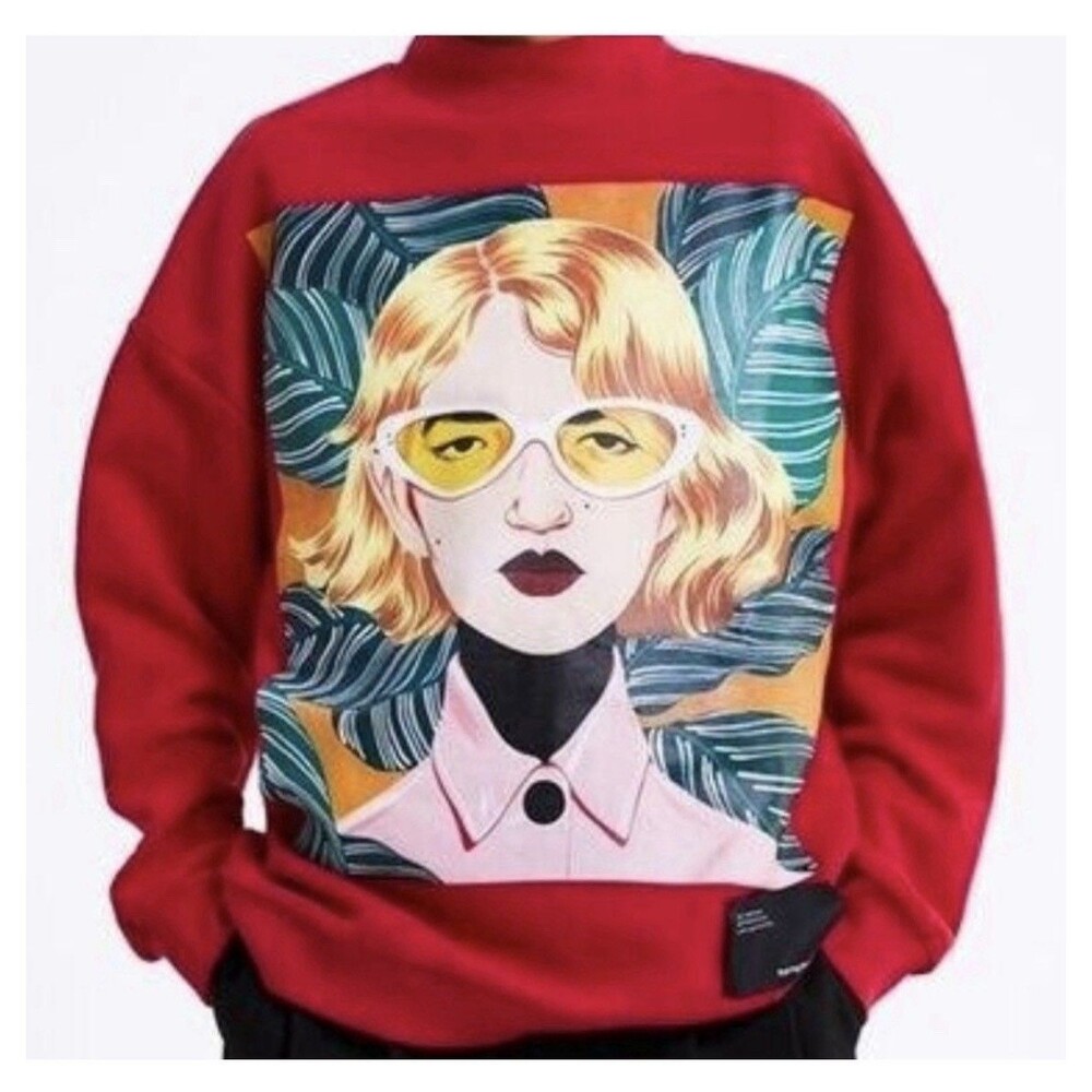 Zara Bijou Karman Sweater Small Red Woman In Art Collection 2019 Pullover